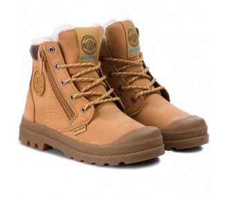 Buty trapery dziecięce od Palladium ocieplane zimowe z futerkiem 53477-216 | Butys.pl