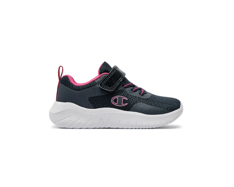 Sneakersy dziecięce Champion Softy czarno-różowe na rzep S32532-BS501 | Butys.pl