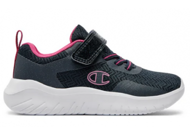 Sneakersy dziecięce Champion Softy czarno-różowe na rzep S32532-BS501 | Butys.pl